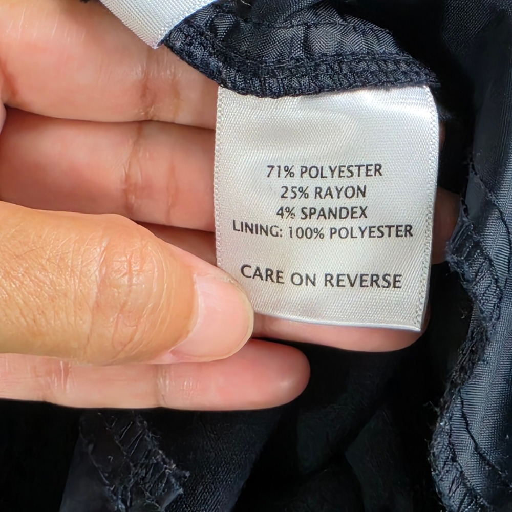 Calvin Klein Dress Pants Women 16 Black Wide Leg Stretch Professional Office - Picture 4 of 16